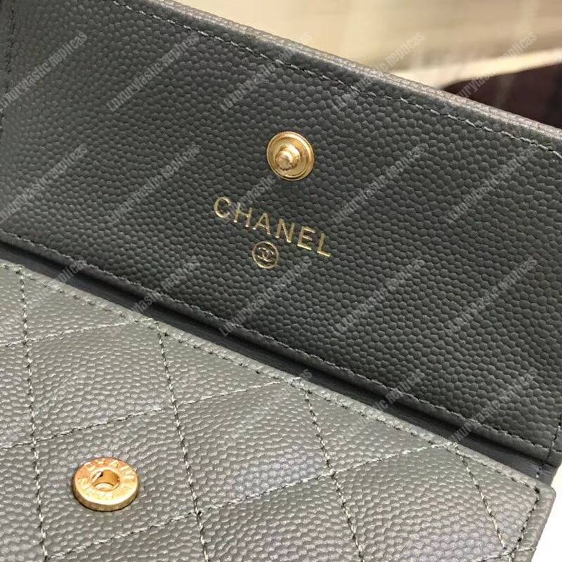Ch*el boy small flap wallet grey
