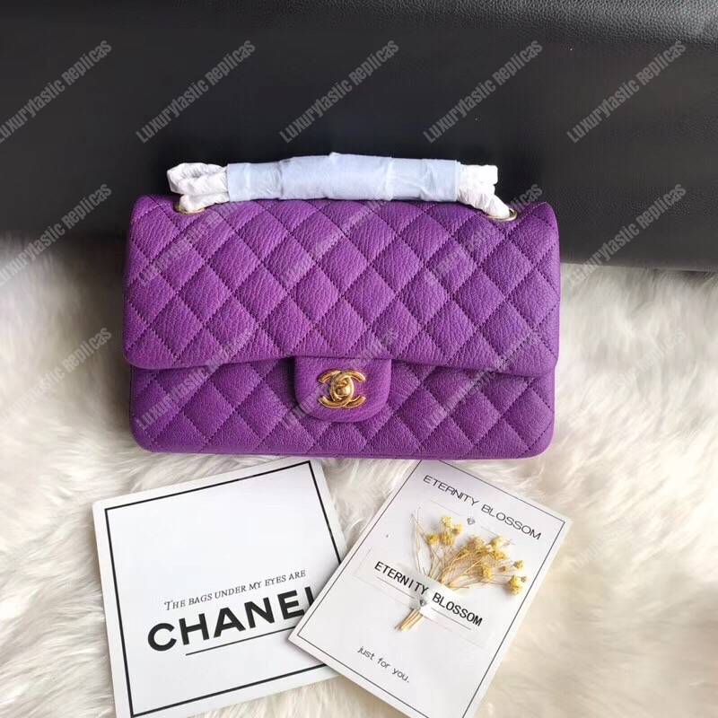 Ch*el medium classic handbag purple