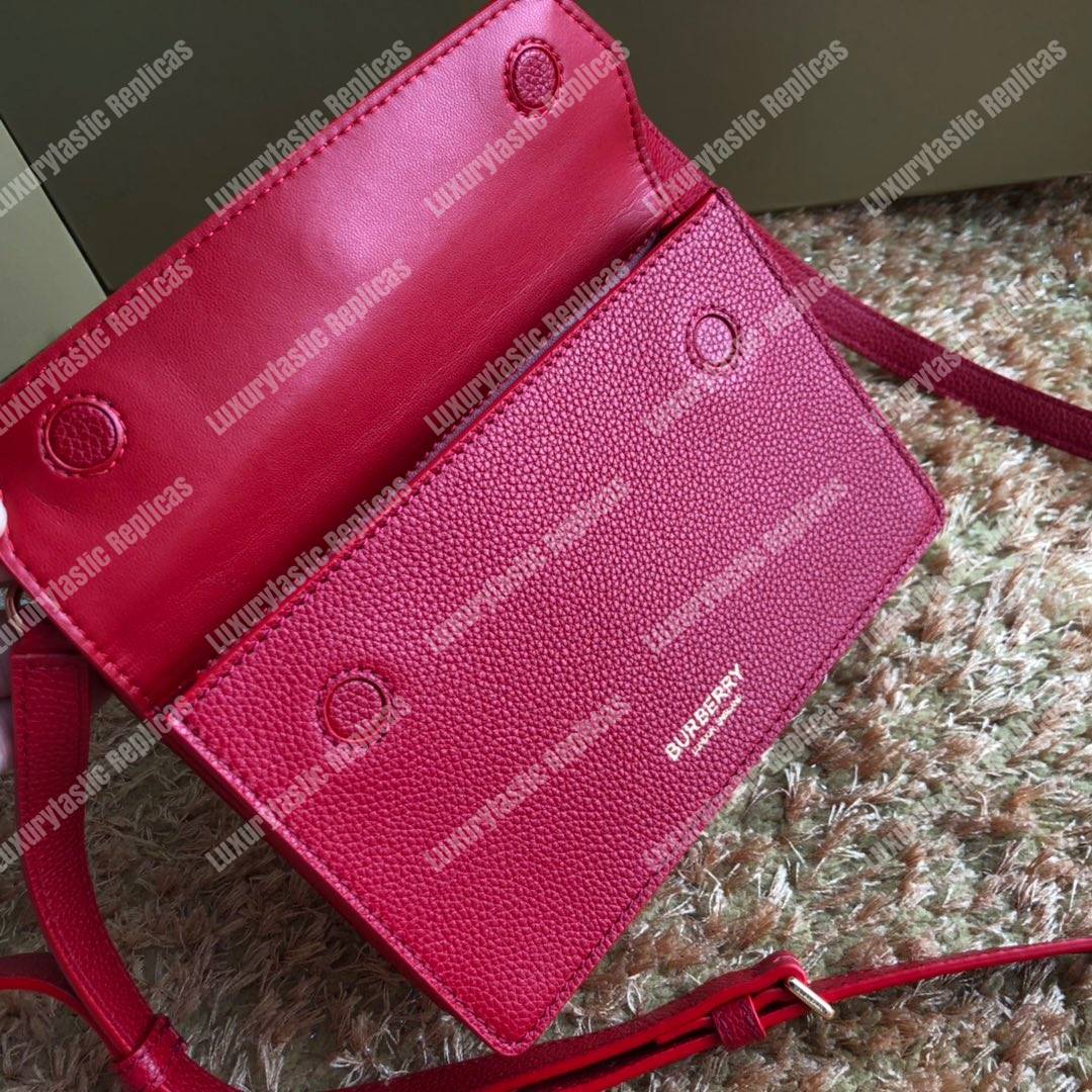 B**rry mini leather title bag with pocket detail red