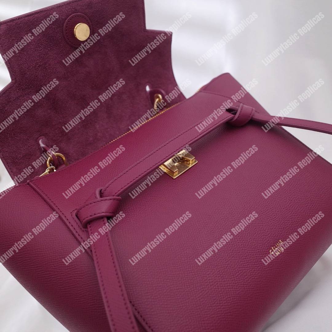Ce**e nano belt bag in grained calfskin raspberry