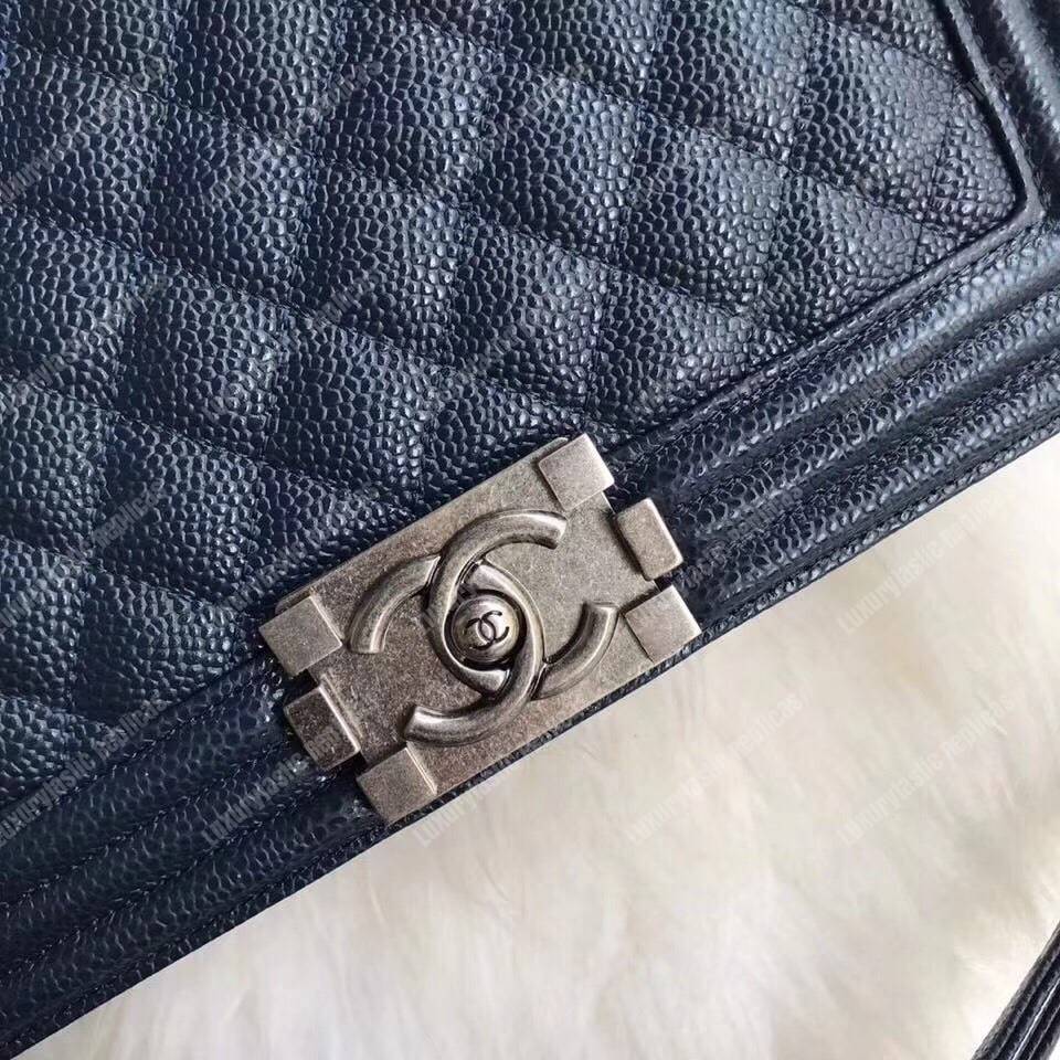 Ch*el boy medium handbag blue
