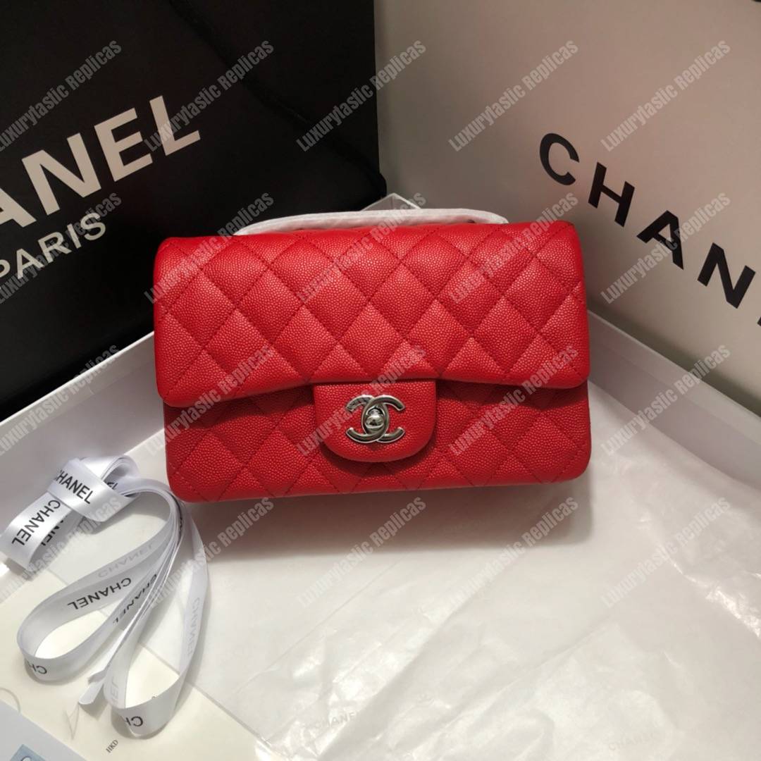 Ch*el mini flap bag red