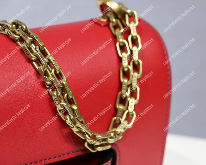 j’aD*or calfskin flap bag red