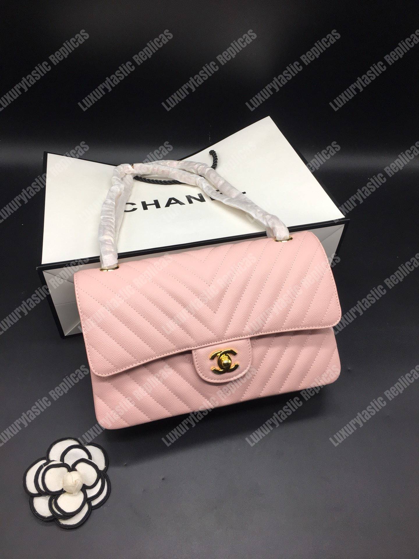 Ch*el classic medium handbag pink