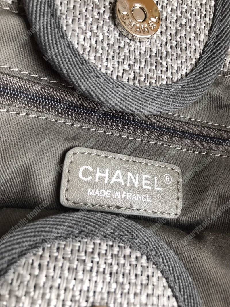 Ch*el deauville fabric tote gray