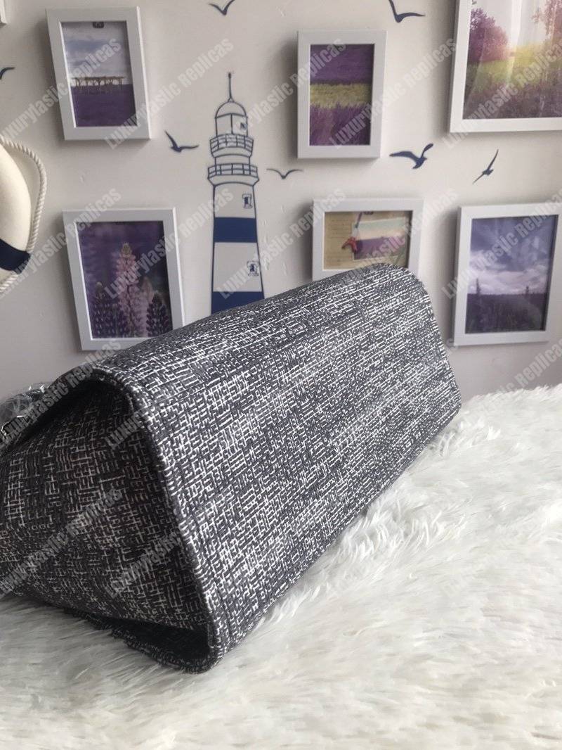 Ch*el deauville fabric tote dark gray
