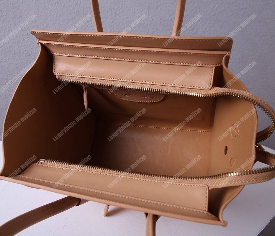 Ce**e mini luggage handbag drummed calfskin brown