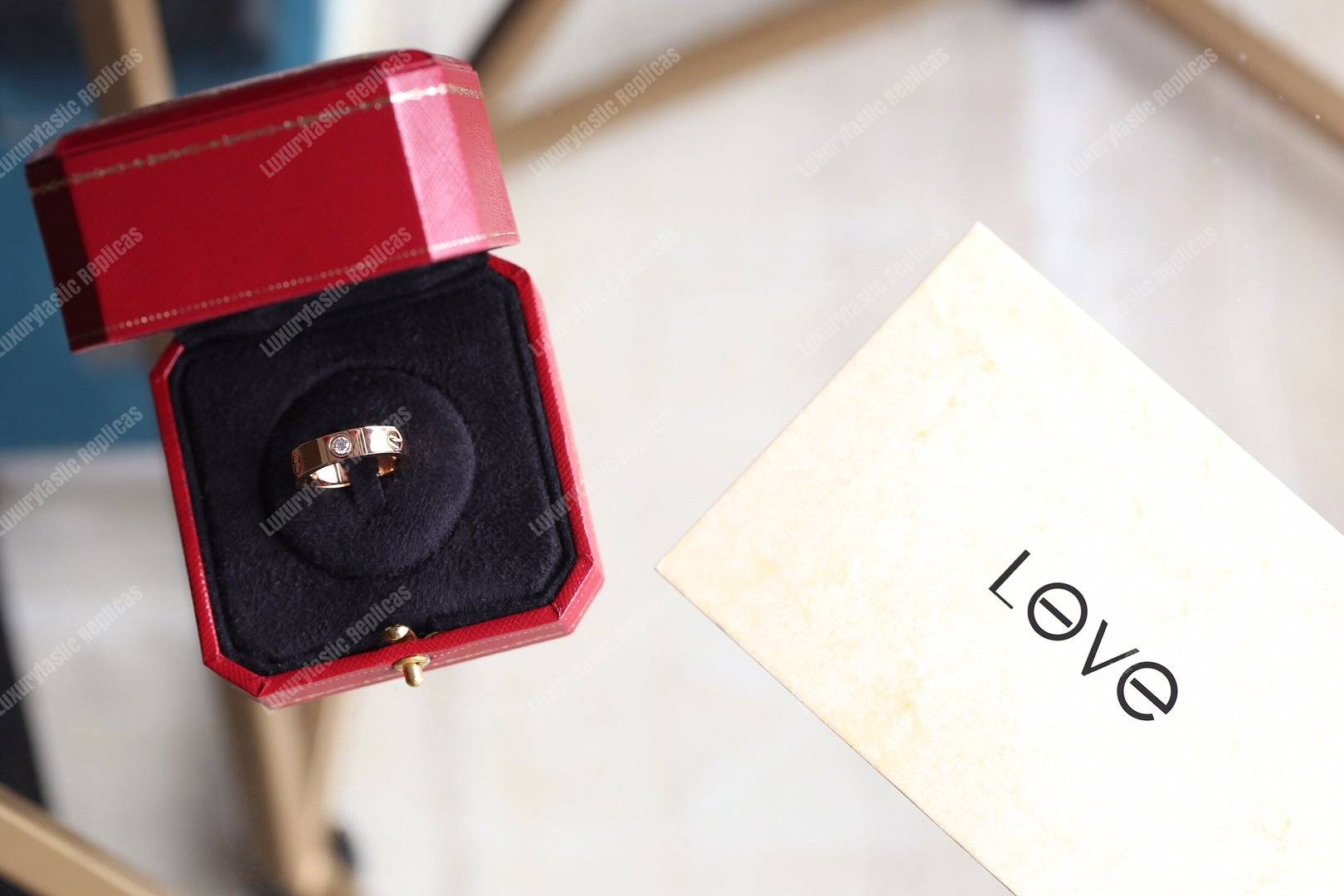 Cartier Love 3 Diamond Ring Rose Gold
