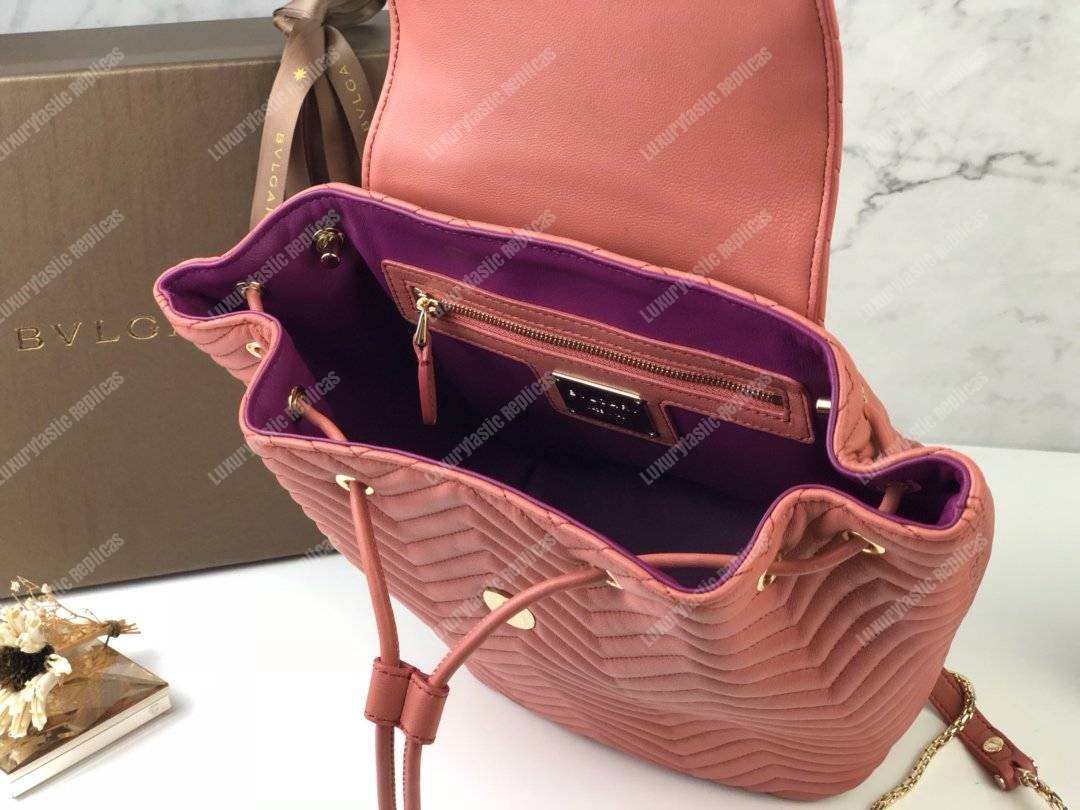 BVL Serpenti Forever Quilted Nappa Leather Backpack Zephyr Quartz
