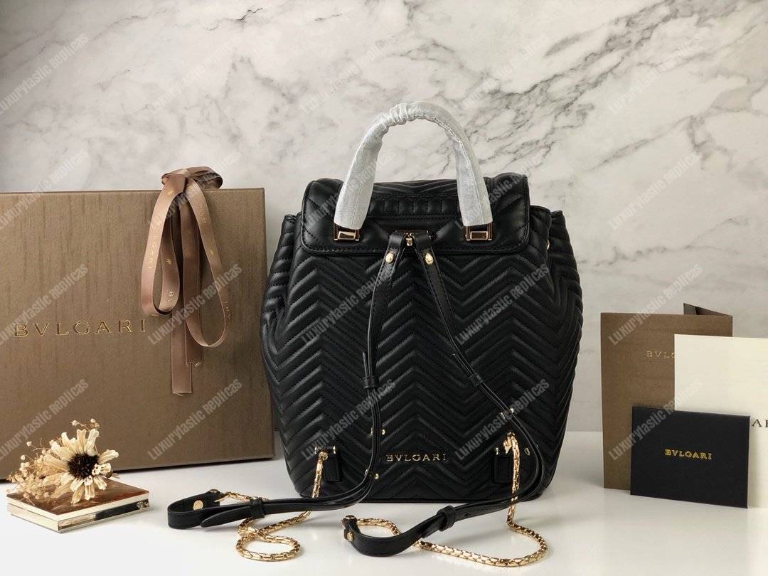 BVL Serpenti Forever Quilted Nappa Leather Backpack Black