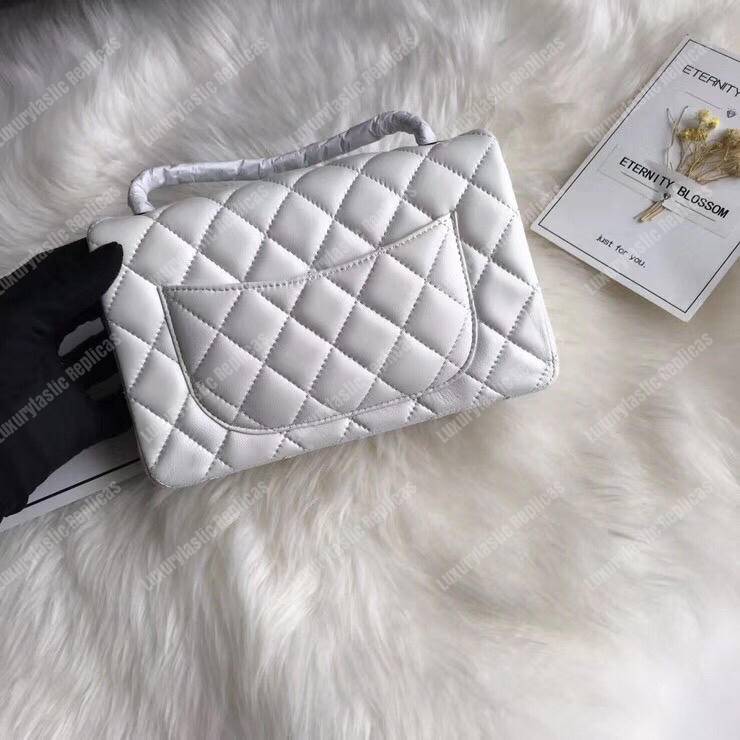 Ch*el mini flap bag white