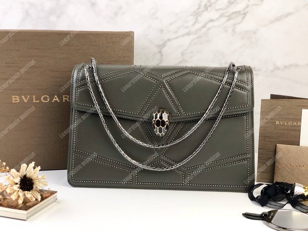 BVL Serpenti Forever Flap Cover Quilted Stardust Bag Moonrock
