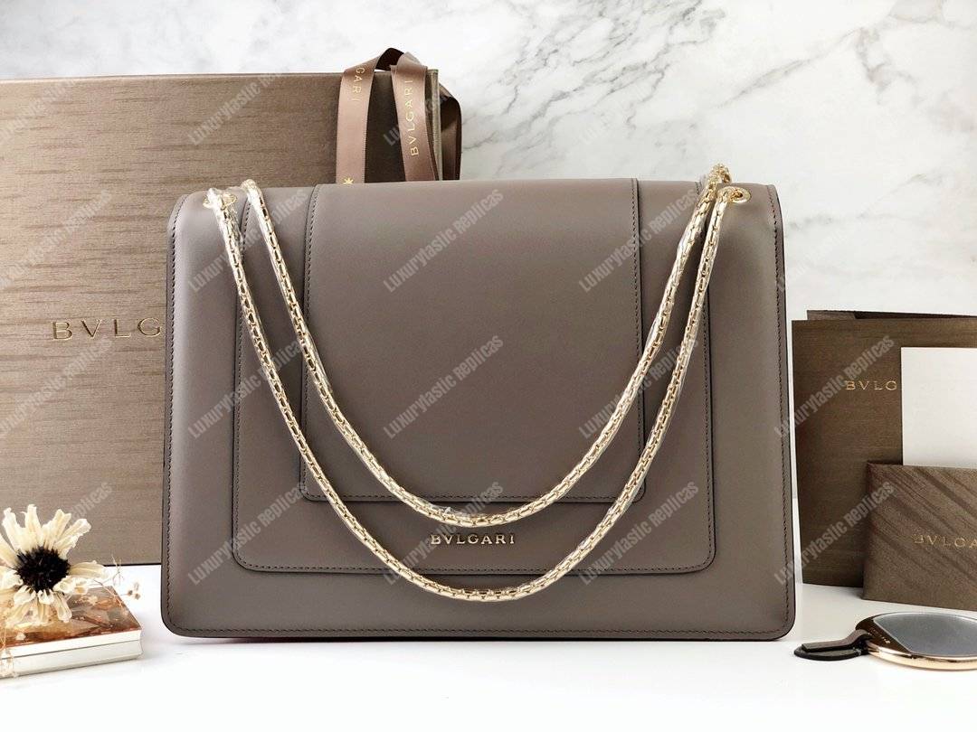 BVL Serpenti Forever Flap Cover Medium Bag Moonrock