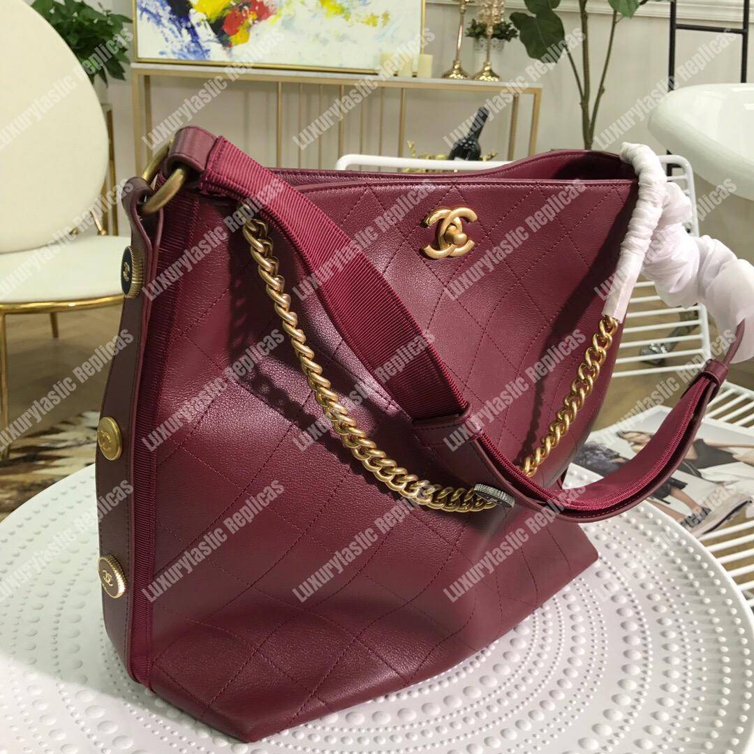 Ch*el hobo handbag burgundy