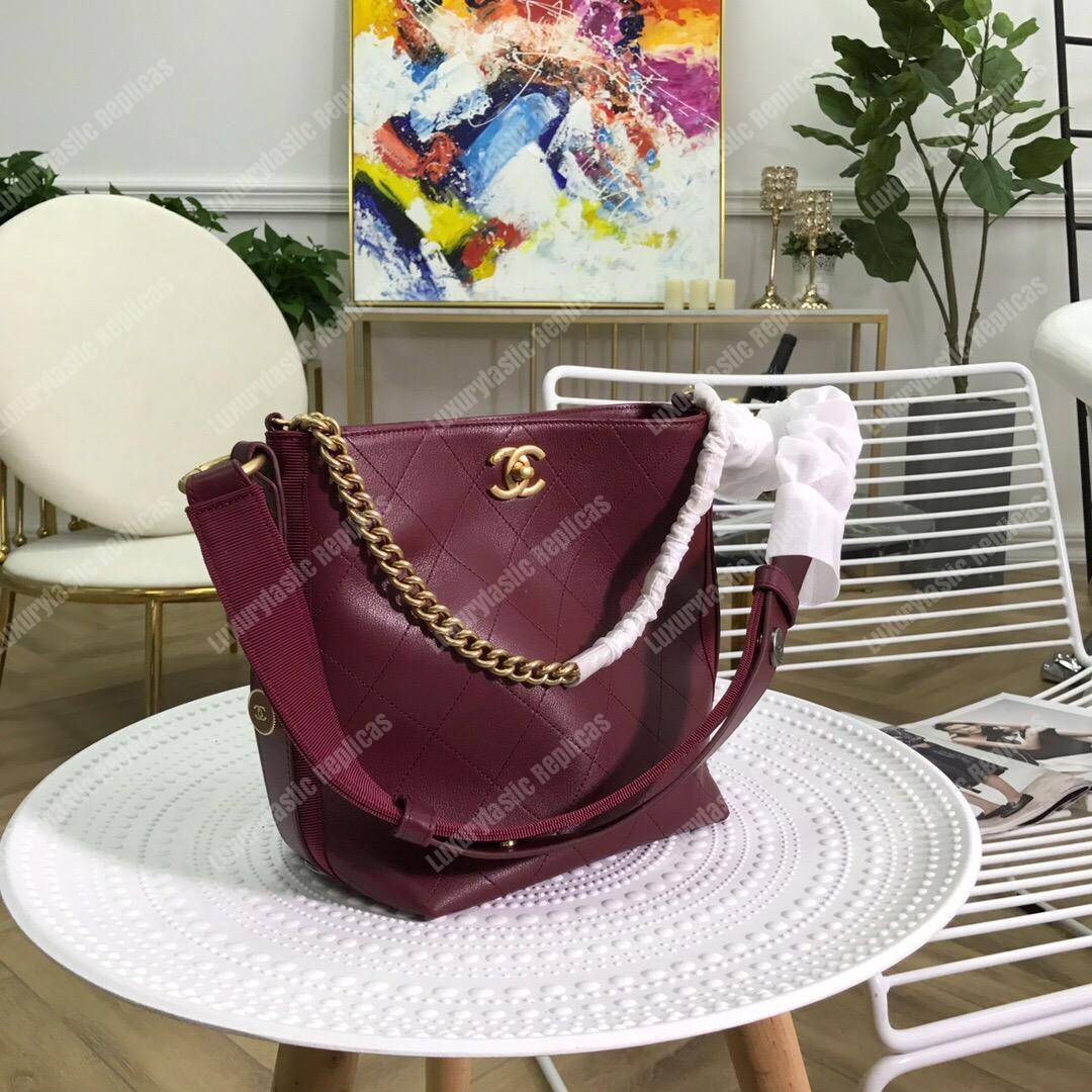 Ch*el hobo handbag burgundy
