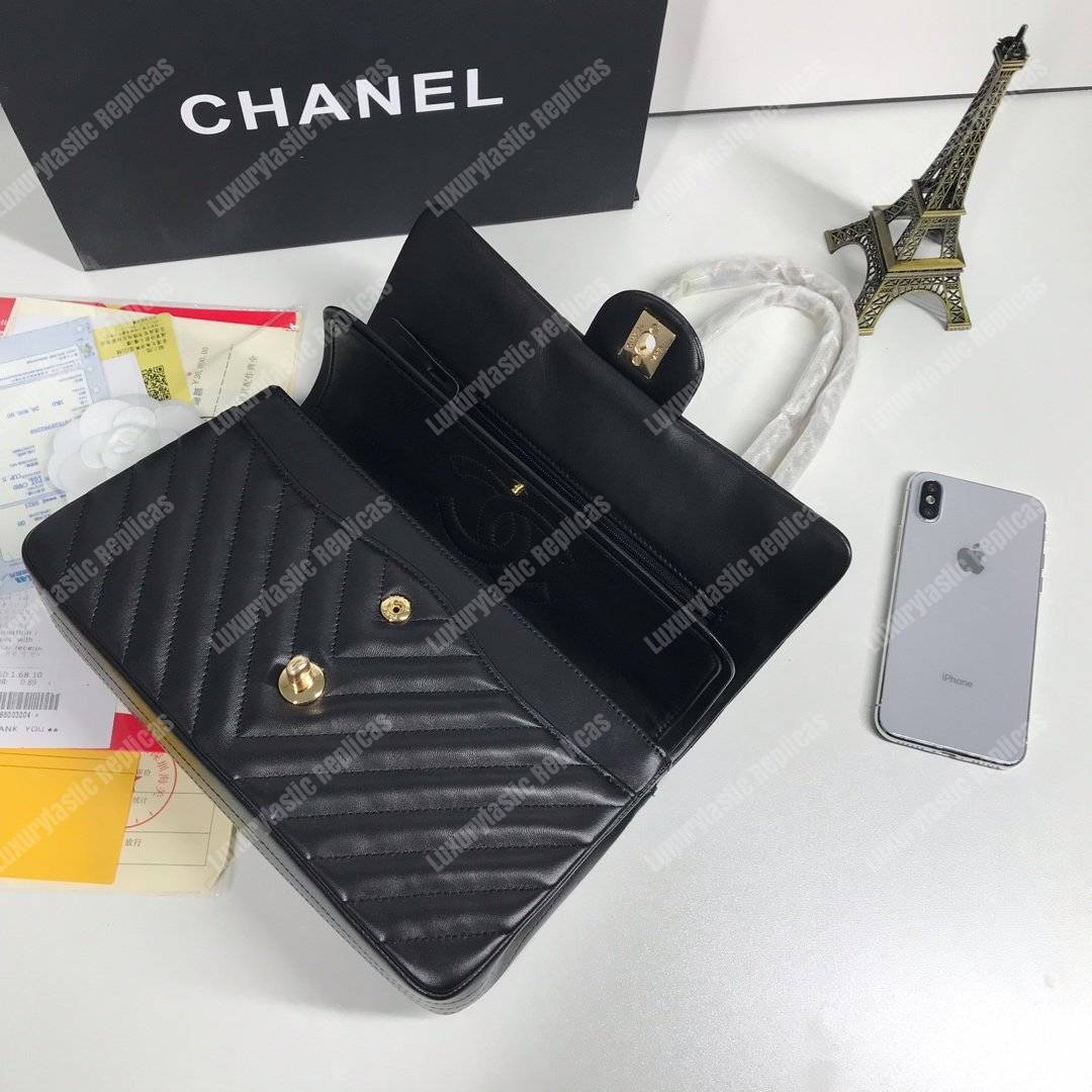 Ch*el classic medium handbag black