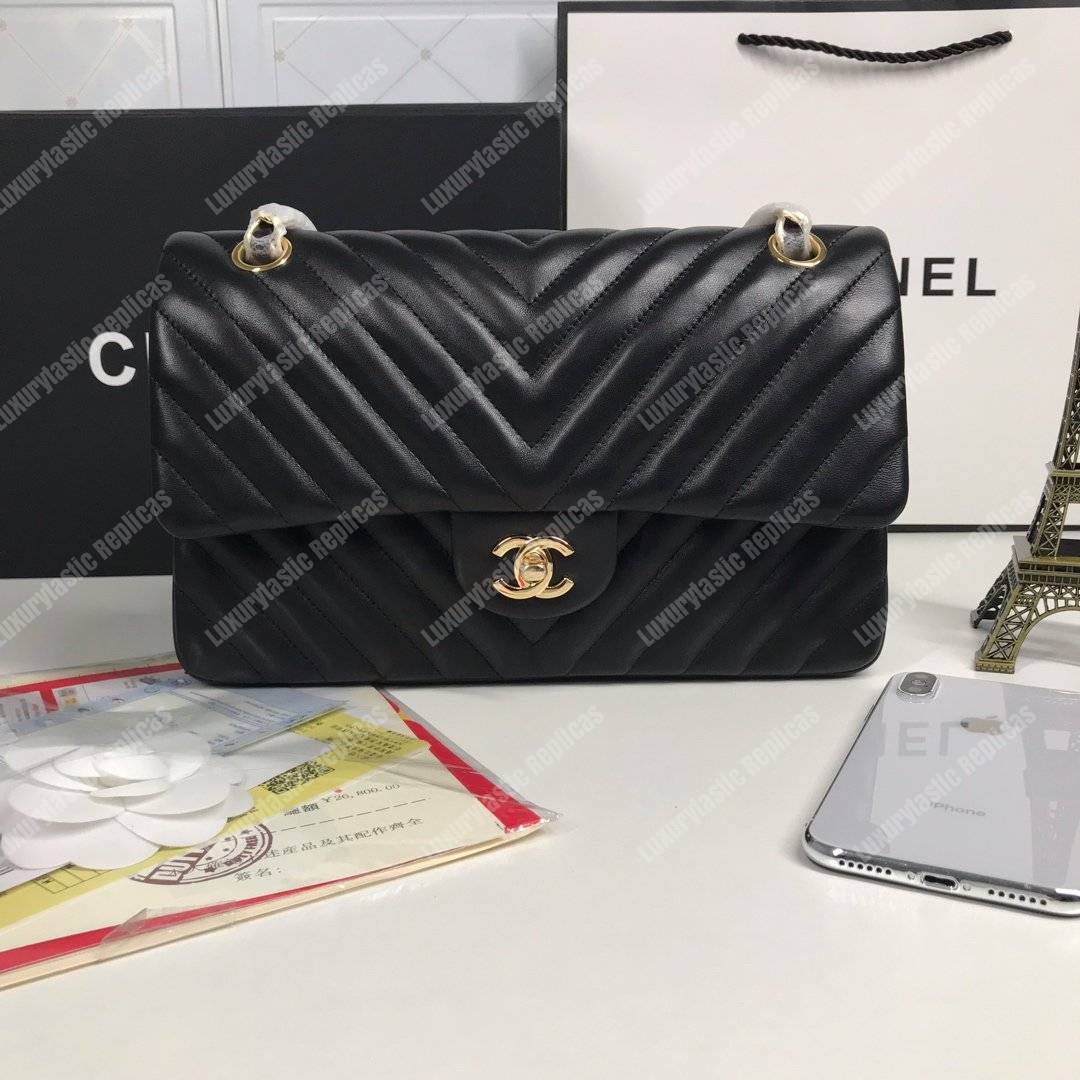 Ch*el classic medium handbag black