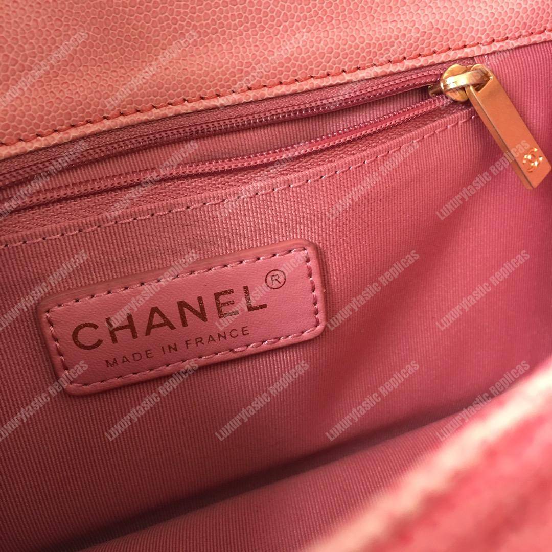 Ch*el flap bag coral