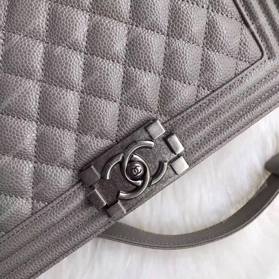 Ch*el boy medium handbag grey