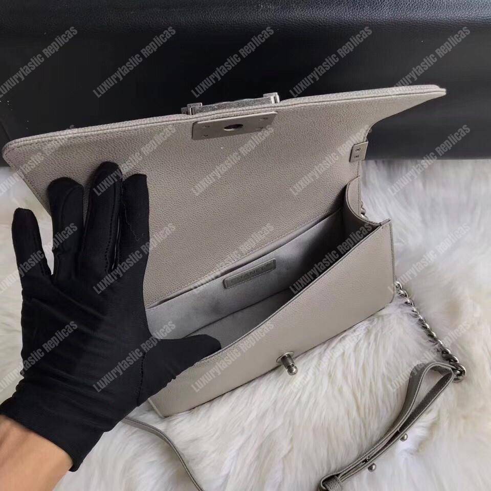 Ch*el boy medium handbag grey