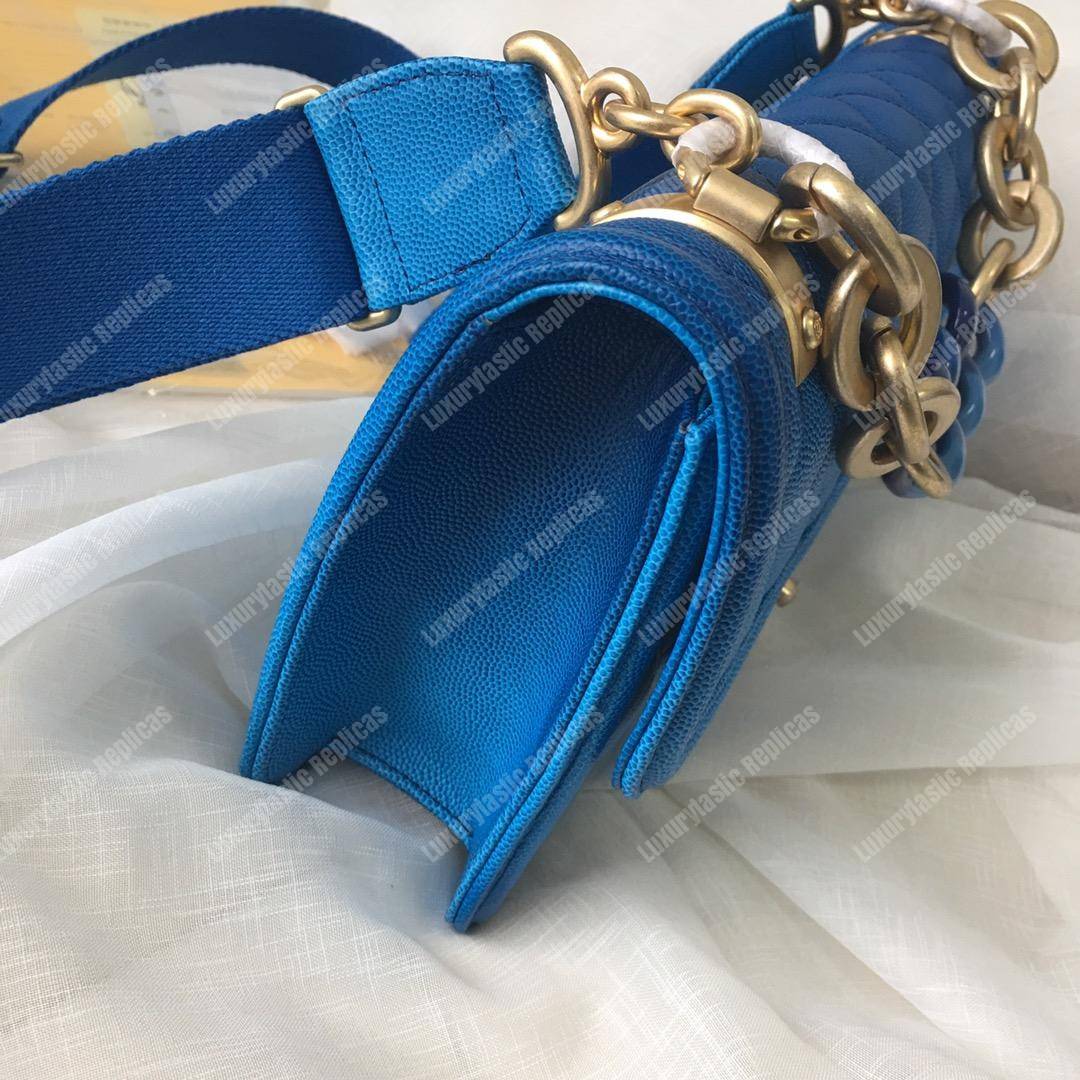 Ch*el flap bag blue