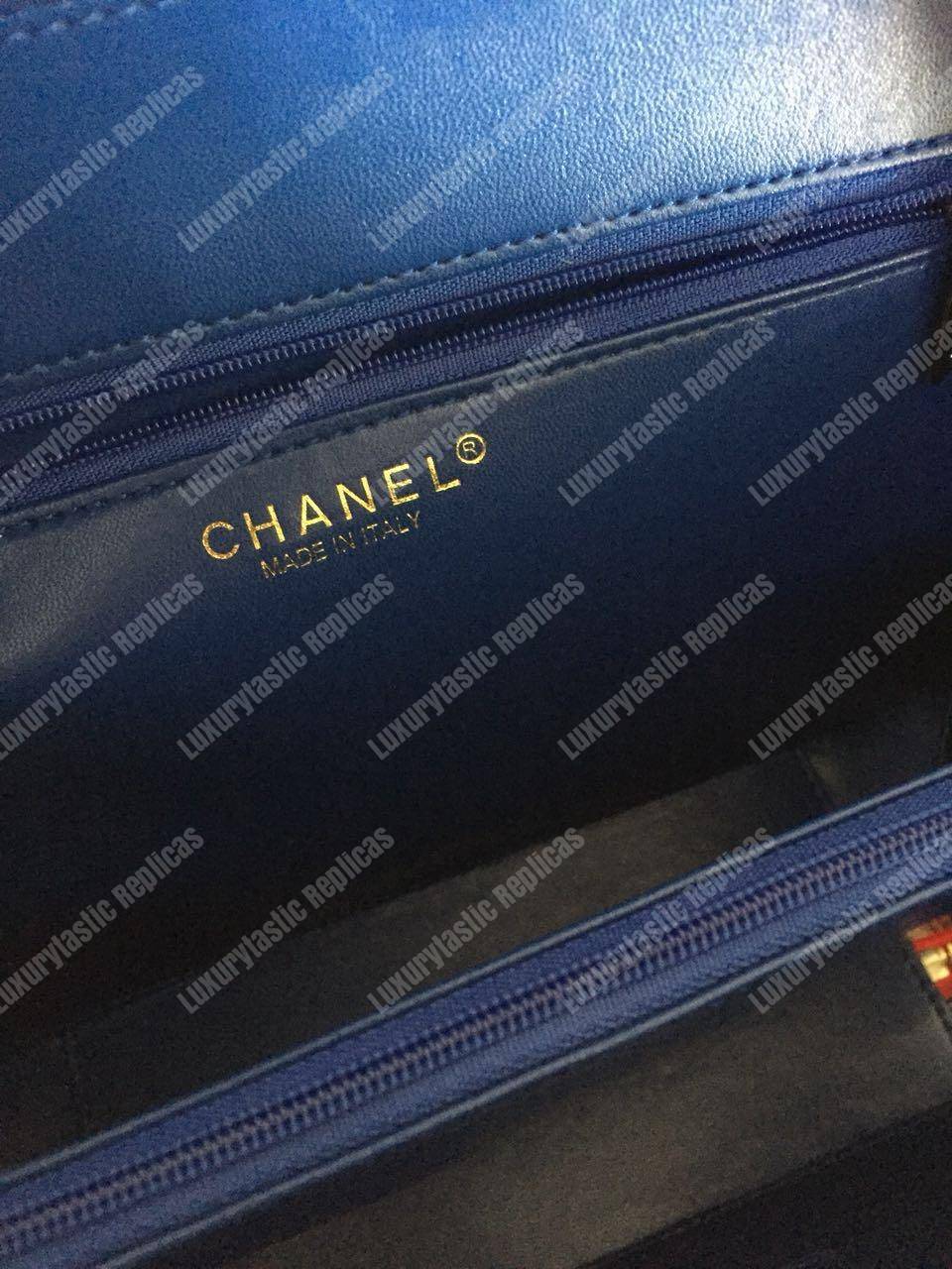 Ch*el large vanity case dark blue