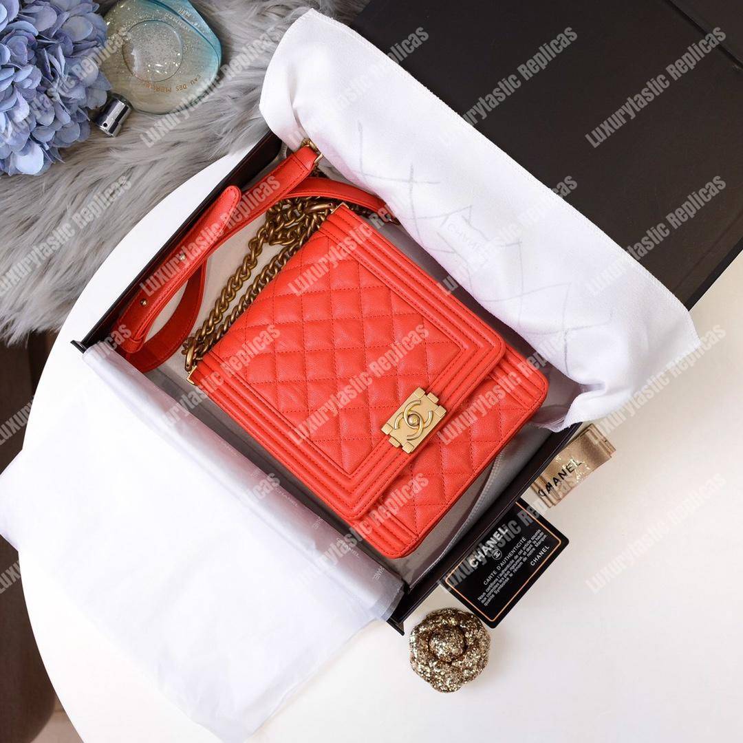 Ch*el boy handbag red