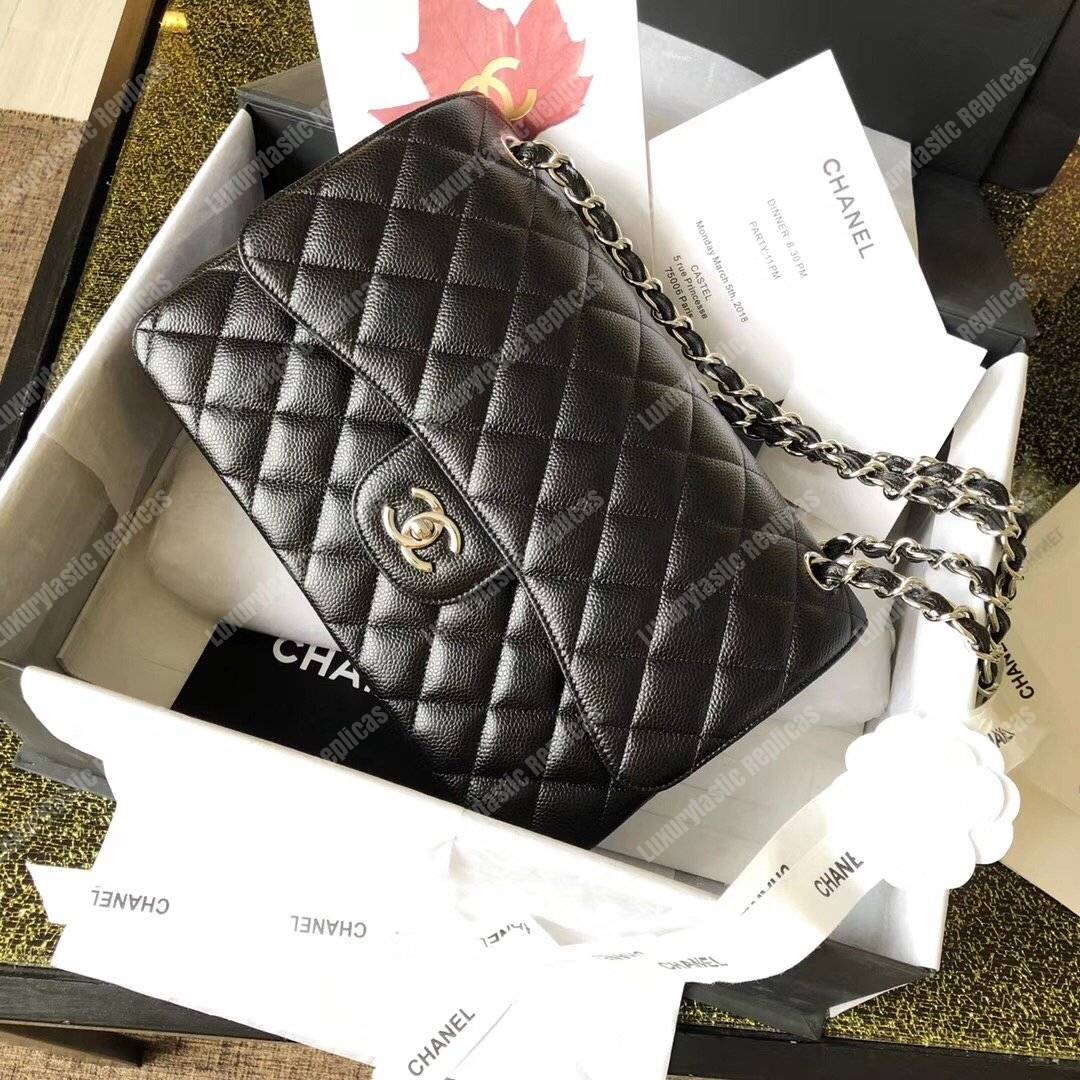 Ch*el large classic handbag black