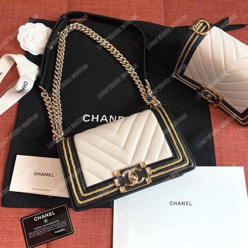 Ch*el small boy handbag white