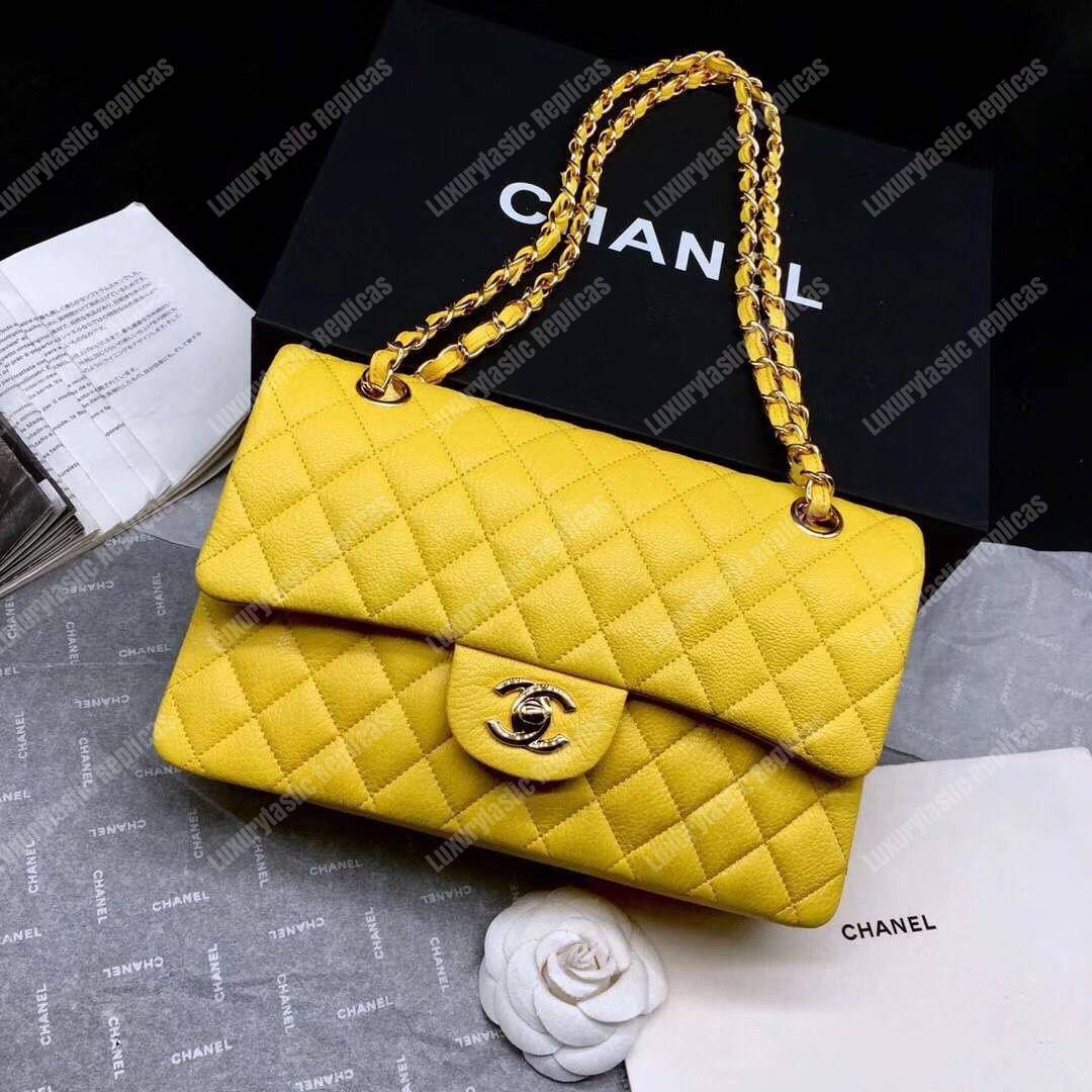 Ch*el medium classic handbag yellow