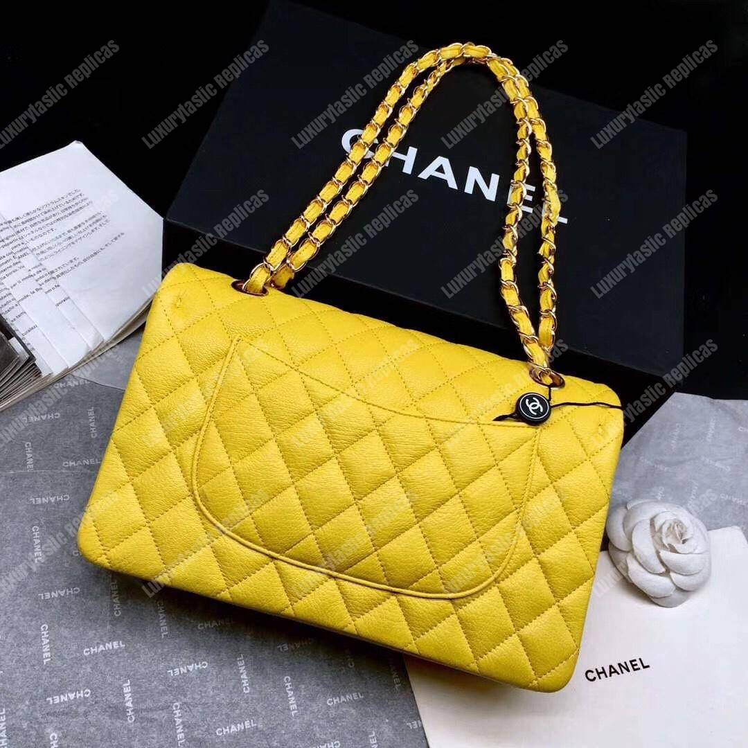 Ch*el medium classic handbag yellow