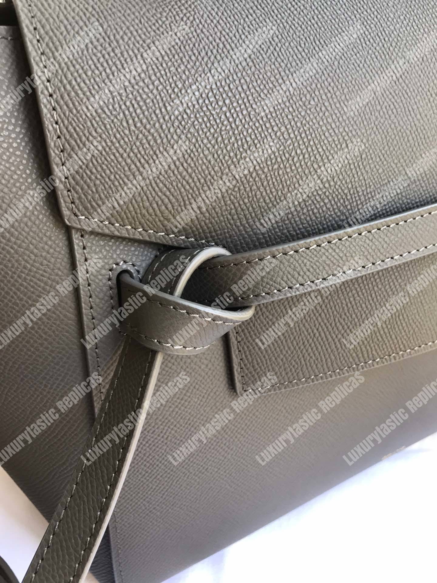 Ce**e mini belt bag in grained calfskin grey