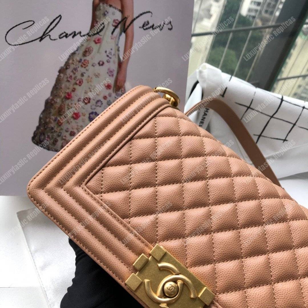 Ch*el boy medium handbag peach