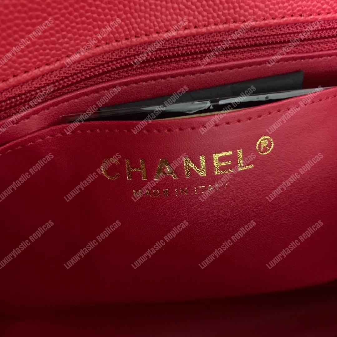 Ch*el mini flap bag red