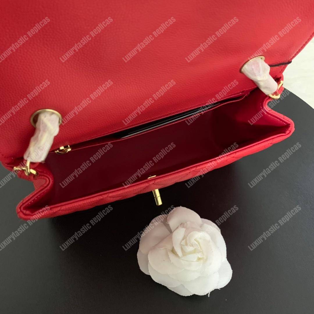 Ch*el mini flap bag red