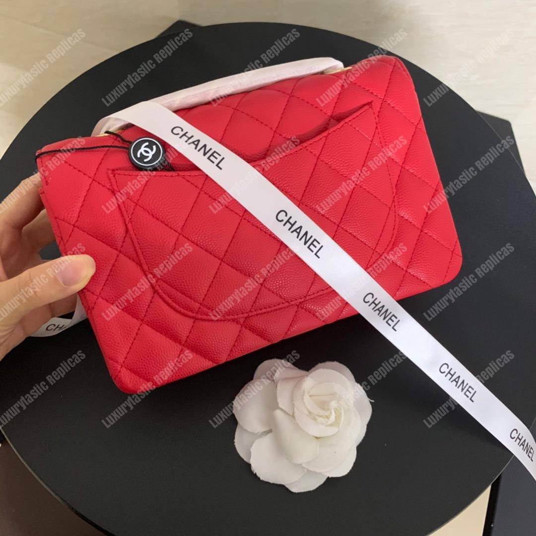 Ch*el mini flap bag red