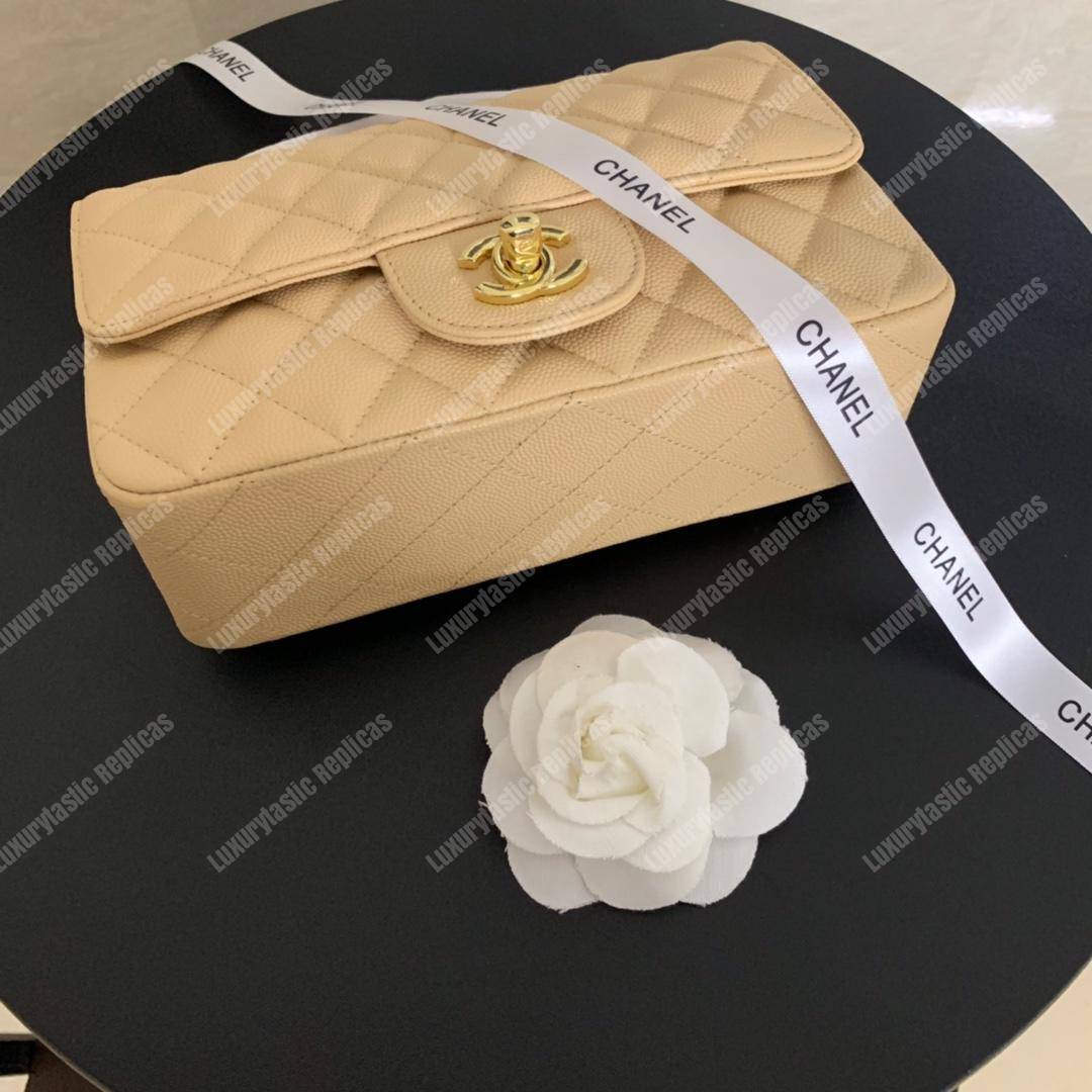 Ch*el mini flap bag beige