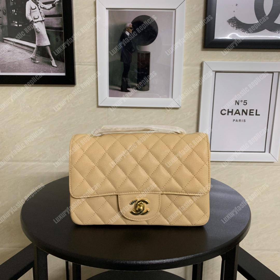 Ch*el mini flap bag beige