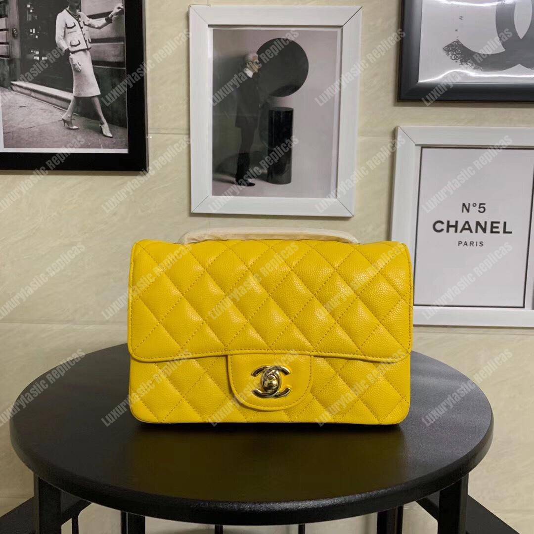 Ch*el mini flap bag yellow