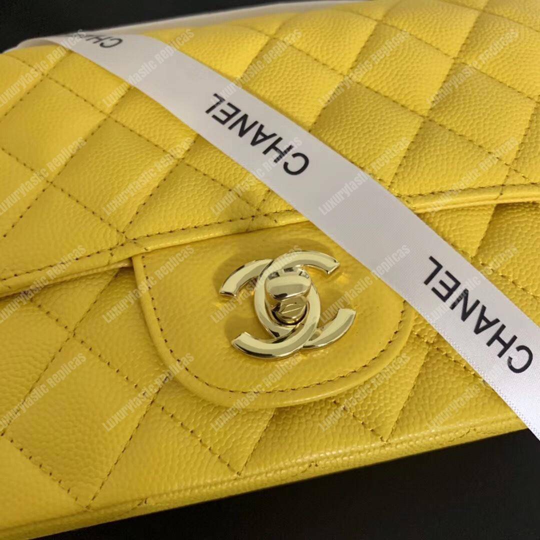 Ch*el mini flap bag yellow