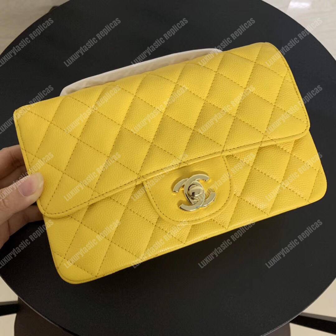 Ch*el mini flap bag yellow