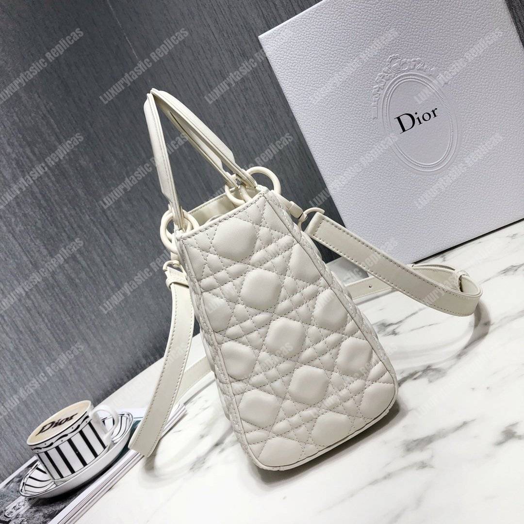lady D*or ultra-matte medium bag white