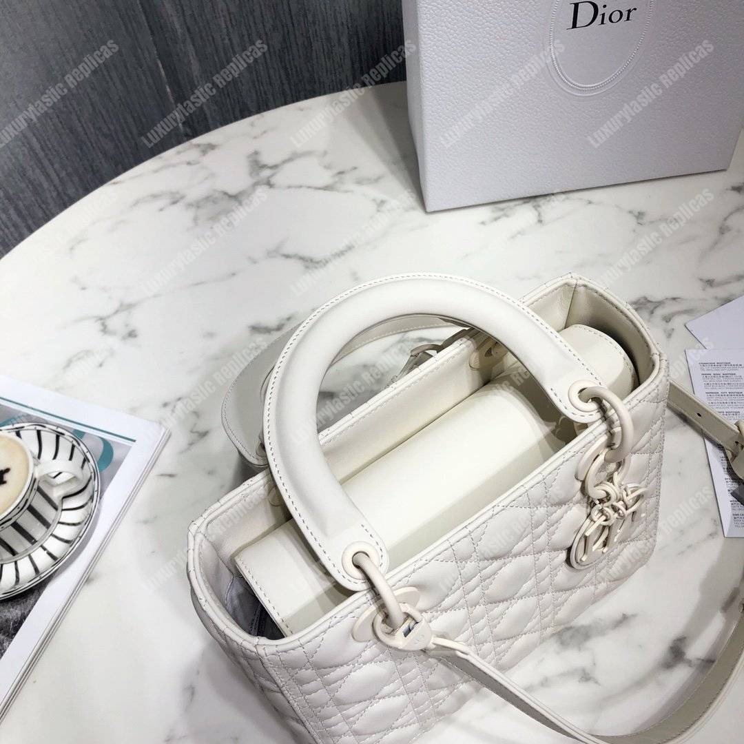 lady D*or ultra-matte medium bag white