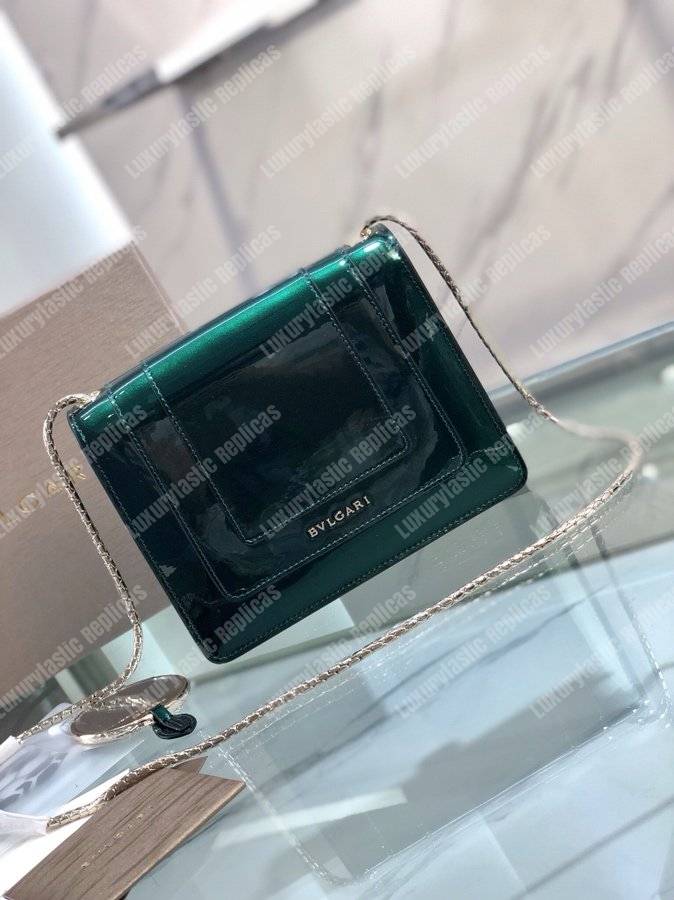 BVL Serpenti Forever Crossbody Bag Metallic Glacier Turquoise