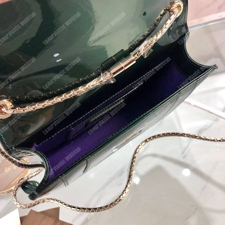 BVL Serpenti Forever Crossbody Bag Metallic Glacier Turquoise