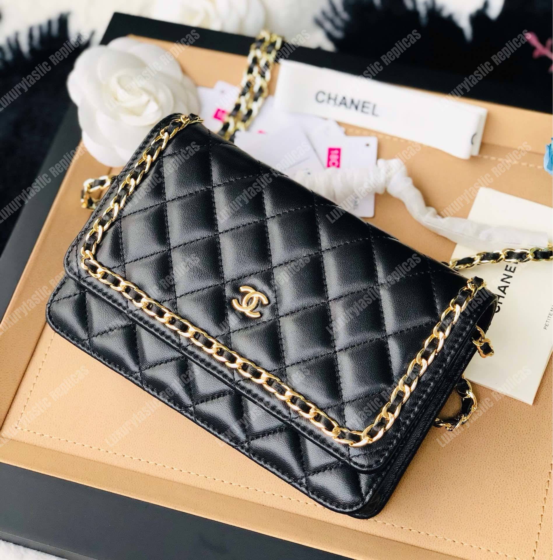 Ch*el wallet on chain lambskin