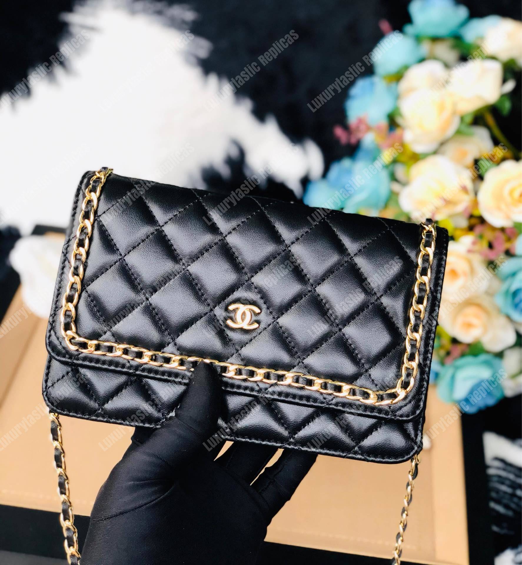 Ch*el wallet on chain lambskin