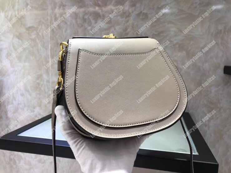 Chloe Small Nile Bracelet Bag In Smooth And Suede Calfskin Grey