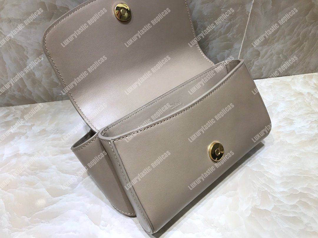 Chloe “C” Belt Bag In Shiny And Suede Calfskin Grey