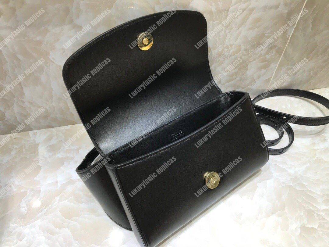 Chloe “C” Belt Bag In Shiny And Suede Calfskin Black